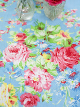 Load image into Gallery viewer, April Cornell – Cottage Rose Tablecloth, Sky Blue
