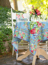 Load image into Gallery viewer, April Cornell – Cottage Rose Tablecloth, Sky Blue
