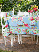 Load image into Gallery viewer, April Cornell – Cottage Rose Tablecloth, Sky Blue
