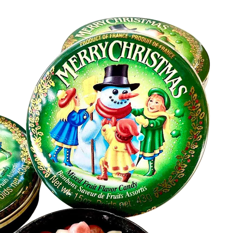 Mixed fruit pastilles, Snowman Tin