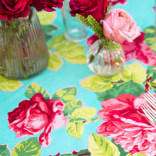 Load image into Gallery viewer, April Cornell – Austen Rose Tablecloth - Turquoise
