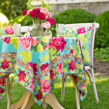 Load image into Gallery viewer, April Cornell – Austen Rose Tablecloth - Turquoise
