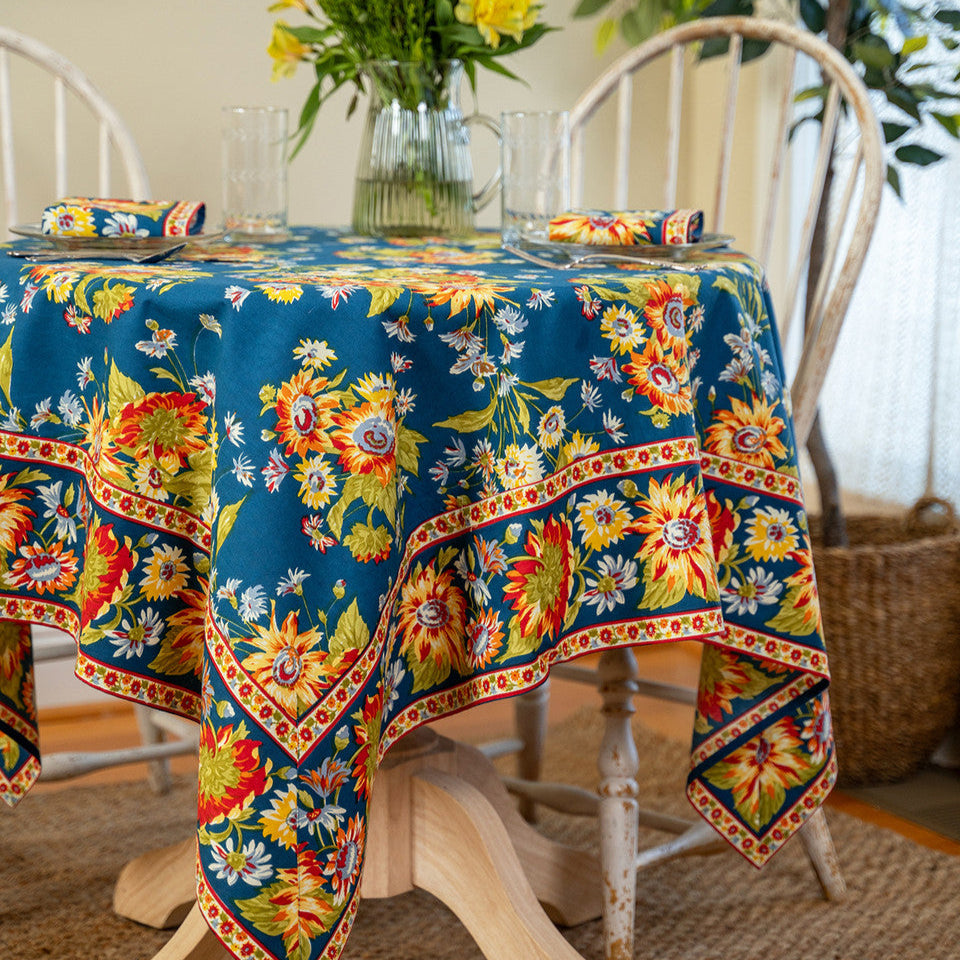 April Cornell – Marguerite Tablecloth- Teal