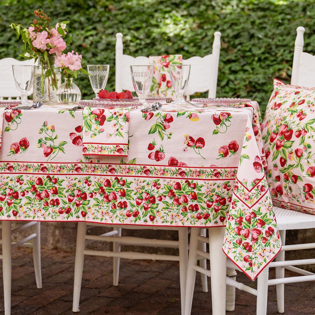 April Cornell - Strawberry Basket Tablecloth - Sorbet