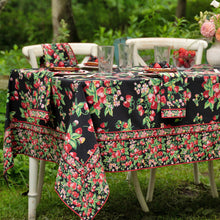 Load image into Gallery viewer, April Cornell - Strawberry Tablecloth - Black
