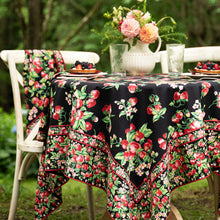 Load image into Gallery viewer, April Cornell - Strawberry Tablecloth - Black
