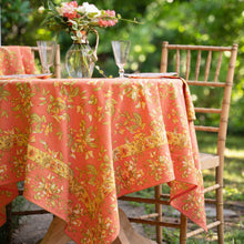 Load image into Gallery viewer, April Cornell – Sweet Pea Tablecloth - Coral
