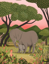 Load image into Gallery viewer, Mom &amp; Baby Elephants Baby Card
