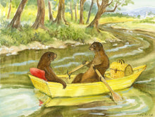 Load image into Gallery viewer, Rowboat Picnic Notecard
