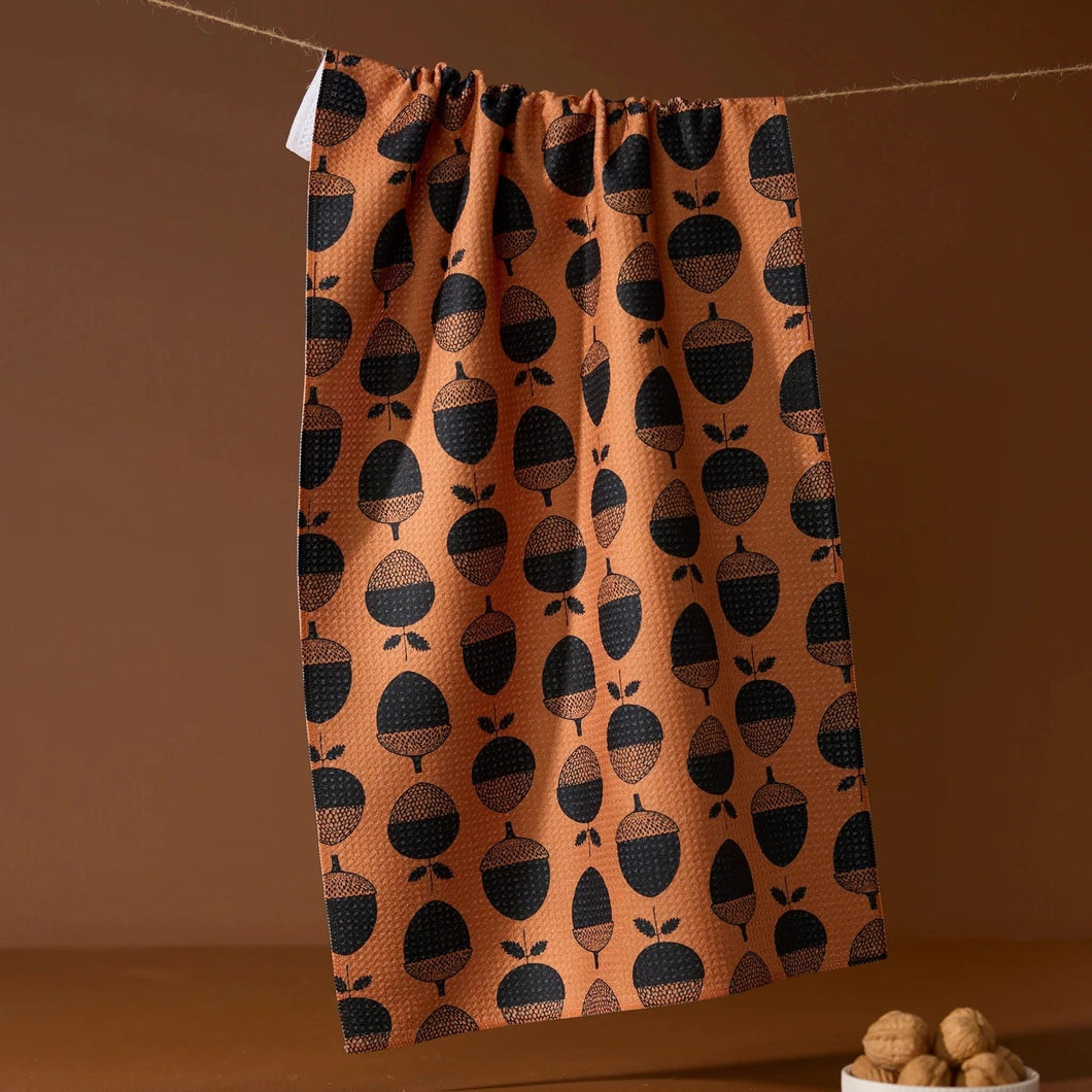 Acorn Noir Tea Towel
