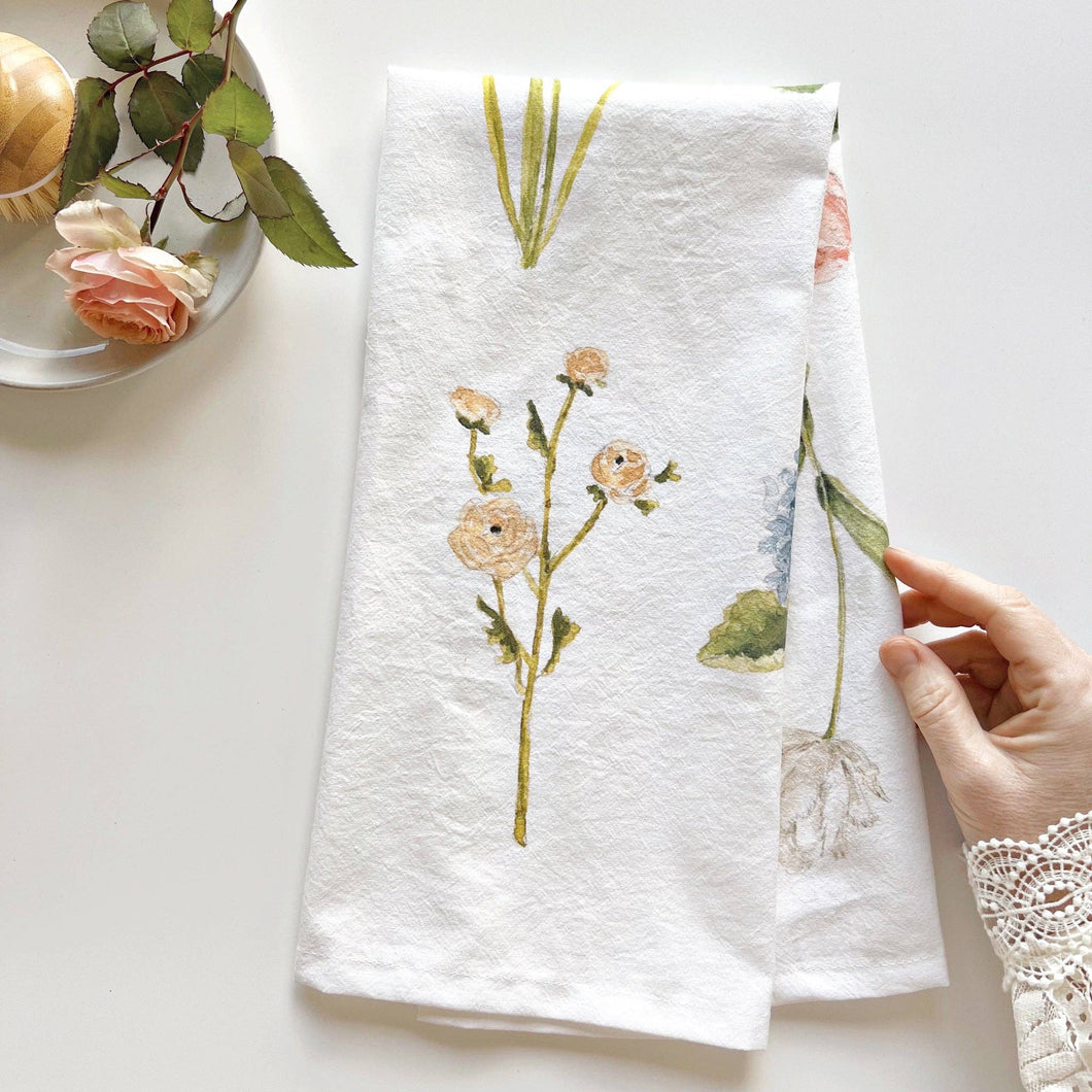 emily lex studio - Garden flowers tea towel