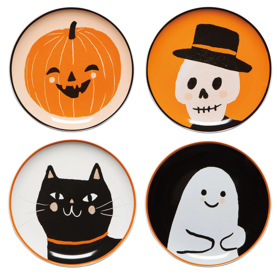 Set of 4 Appetizer Plates Boo Crew