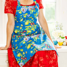 Load image into Gallery viewer, April Cornell Penny&#39;s Patio Blue Chef&#39;s Apron
