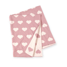 Load image into Gallery viewer, Hearts Reversible Knit Baby Blanket - Organic Cotton
