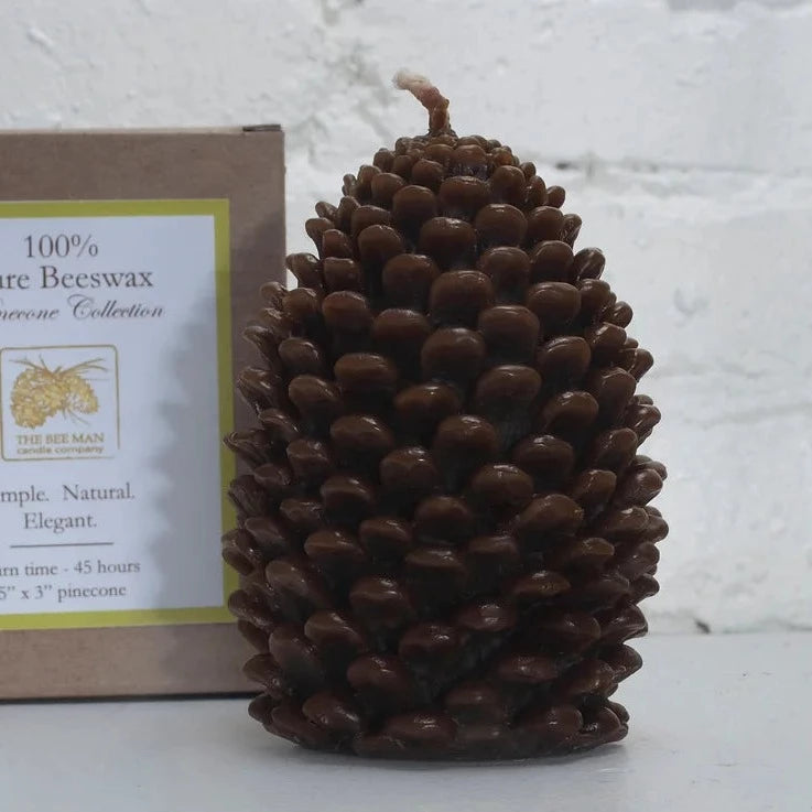 100% Pure Beeswax Pinecone Candle - Chocolate - The Bee Man Candle Company
