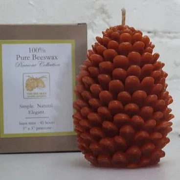 100% Pure Beeswax Pinecone Candle - Rust - The Bee Man Candle Company
