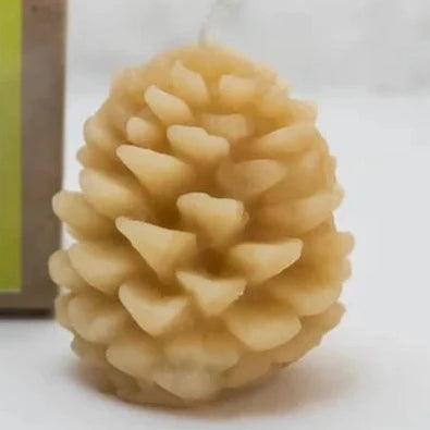 4  Pure Beeswax Small Natural Pinecones -  The Bee Man Candle Company