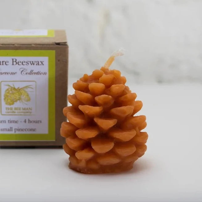 4 100% Beeswax Small Rust Pinecones - The Bee Man Candle Company