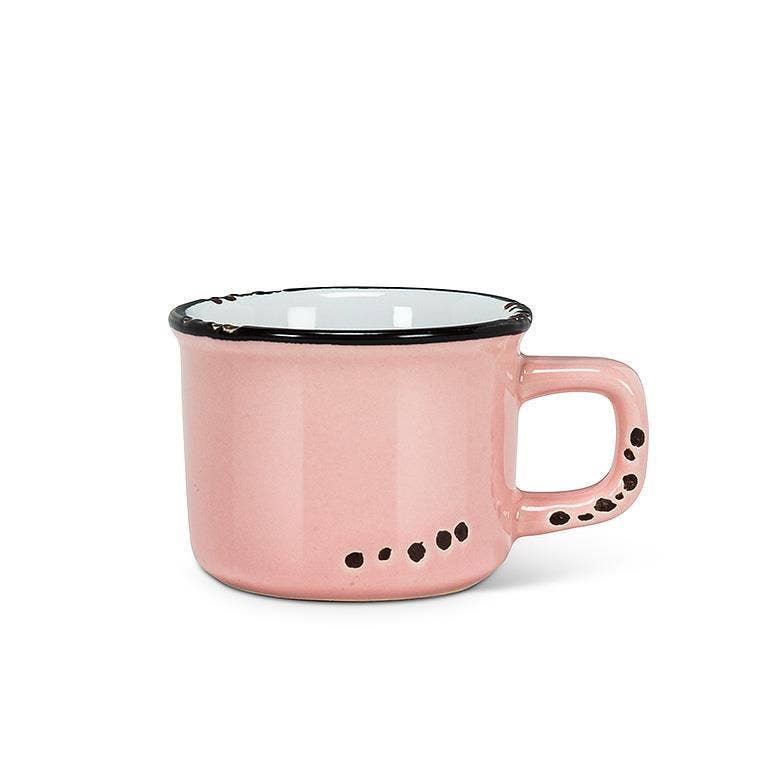 Pink Enamel Look Espresso Mug