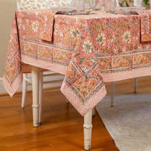 Load image into Gallery viewer, April Cornell – Blossom Block Print Tablecloth, Peach
