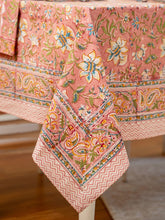 Load image into Gallery viewer, April Cornell – Blossom Block Print Tablecloth, Peach
