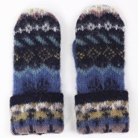 Icelandic Wool Mittens - Dark Blue