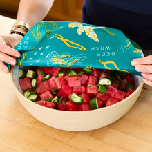 Load image into Gallery viewer, Bees Wrap Reusable Beeswax Food Wraps 3 Pack - Oceans
