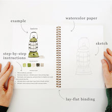 Load image into Gallery viewer, Camping Watercolor Workbook - Emily Lex Studio
