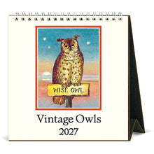 Load image into Gallery viewer, Vintage Owls 2027 Cavallini Desk Calendar
