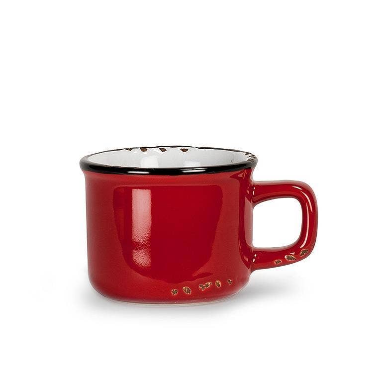 Red Enamel Look Espresso Mug