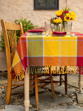 Load image into Gallery viewer, April Cornell – Colorblock Plaid Tablecloth
