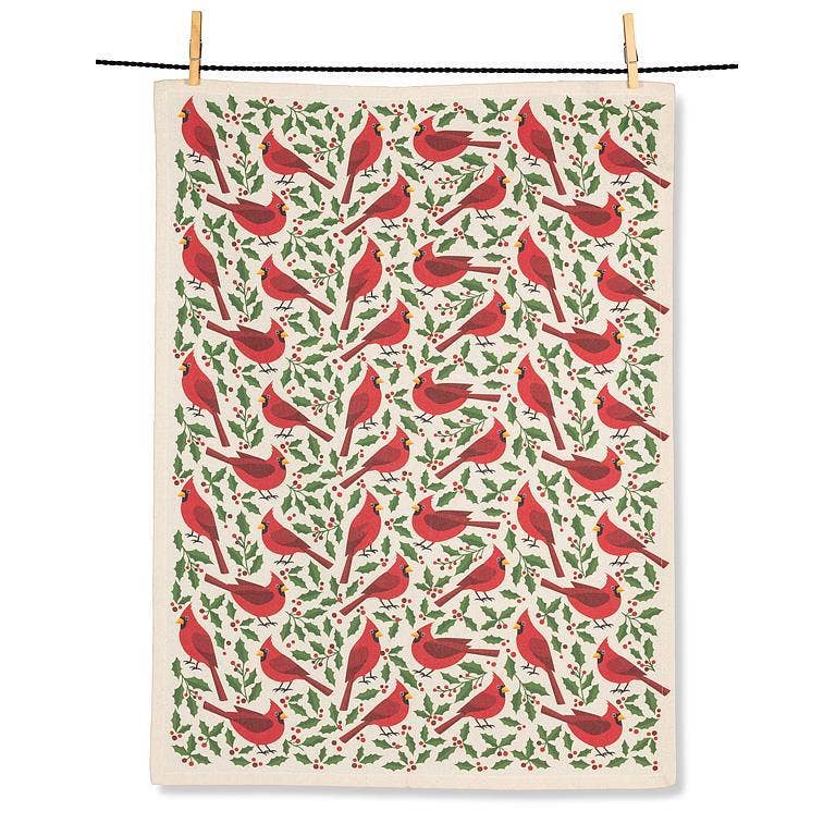 Cardinals & Holly Kitchen Towel
