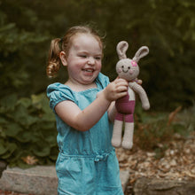 Load image into Gallery viewer, Springtime Easter Bunny in Suspenders - Crochet Plush
