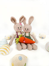 Load image into Gallery viewer, Springtime Easter Bunny in Suspenders - Crochet Plush
