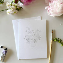 Load image into Gallery viewer, Bouquets paintable watercolor notecard set
