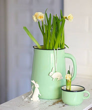 Load image into Gallery viewer, Mint Coolness Vintage Enamel Jug Pitcher
