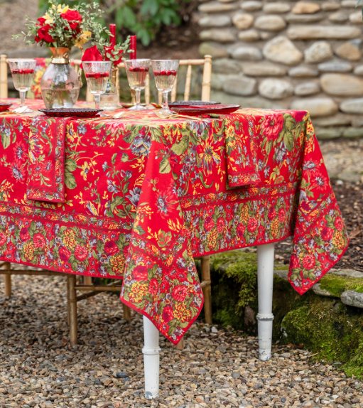 April Cornell – Eternal Rose Tablecloth, Red