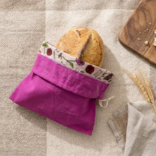 Load image into Gallery viewer, Bees Wrap Reusable Beeswax Lined Artisan Bread Bag - Magenta
