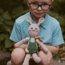 Load image into Gallery viewer, Springtime Easter Bunny in Suspenders - Crochet Plush
