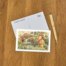 Load image into Gallery viewer, Postcard Frog Flower Seller and Bear Cellist
