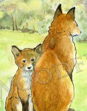 Load image into Gallery viewer, Spring Foxes Notecard
