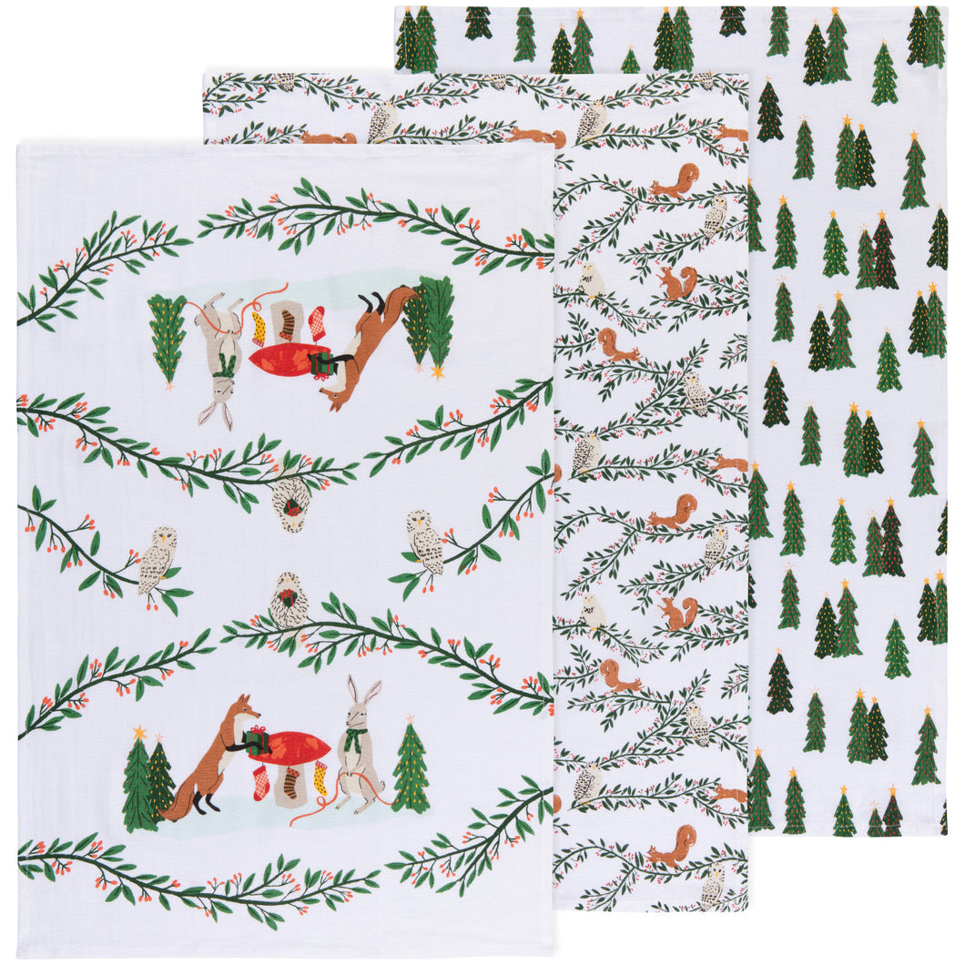 Baker's Floursack Dishtowels Set/3 - Forest Fête
