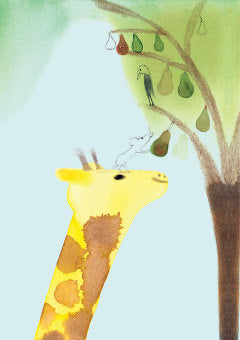 Treetop Giraffe Greeting Card - Roger la Borde
