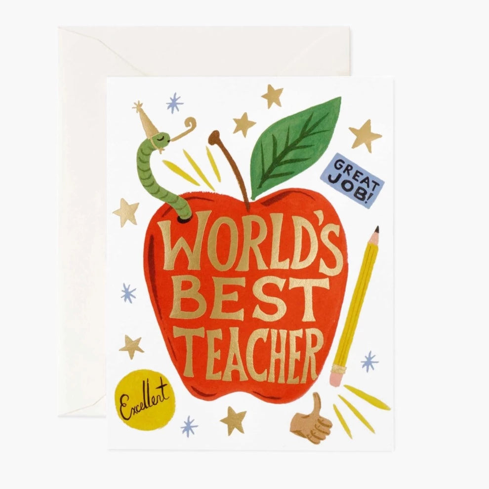 World's Best Teacher Card- Rifle Paper Co