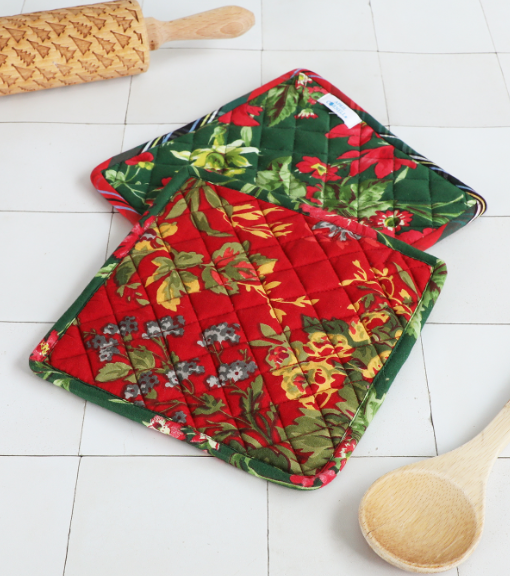 April Cornell - Graceful Garden Patchwork Potholder, Set of 2