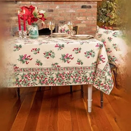 April Cornell - Holly Berry Tablecloth Antique