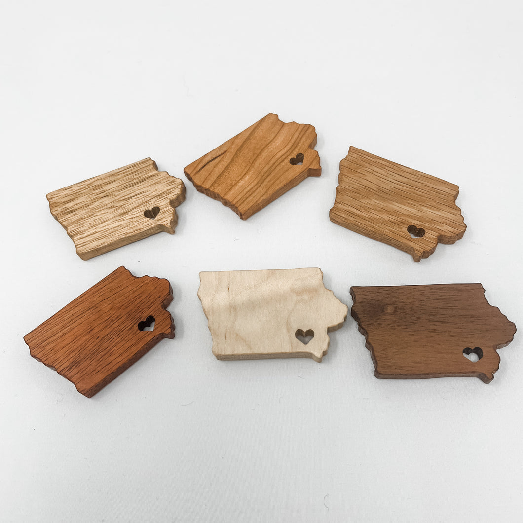 Wooden Iowa Magnets