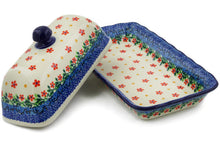 Load image into Gallery viewer, Butter Dish - Polish Pottery - Little Flowers - Ceramika Artystyczna
