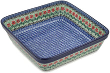 Load image into Gallery viewer, 10&quot; Square Baker - Polish Pottery - Maraschino - Ceramika Artystyczna
