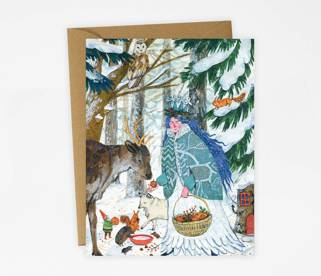 Phoebe Wahl Lady Winter Blank Card
